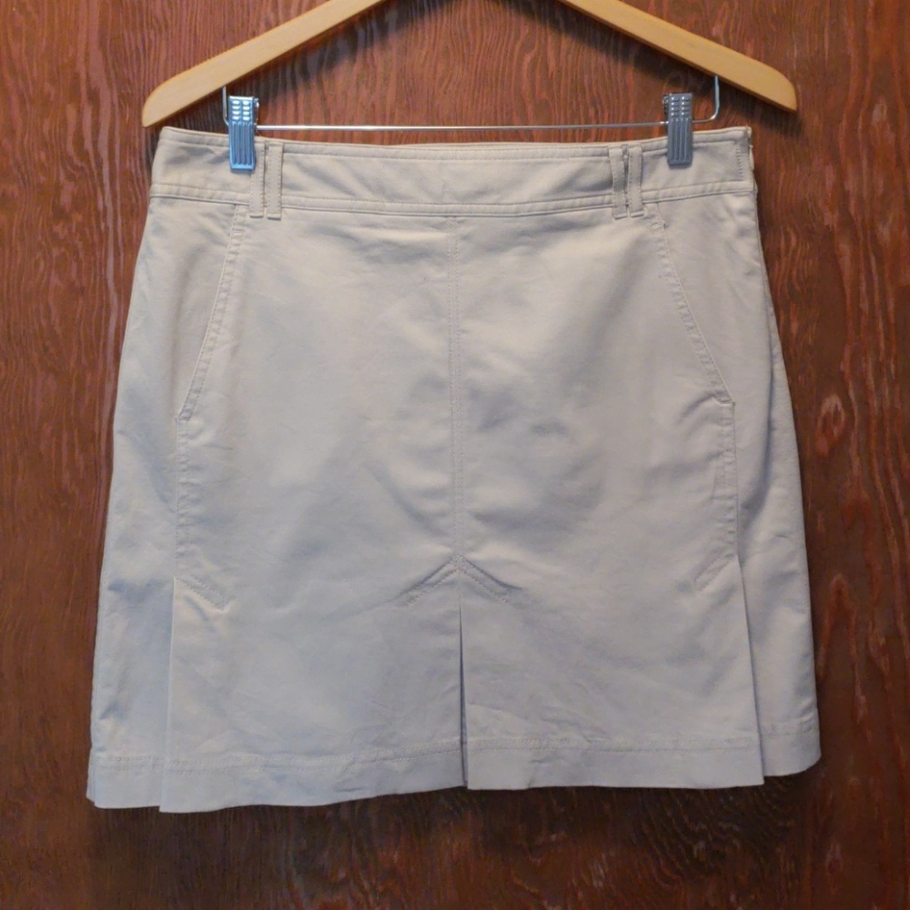 Ann Taylor Loft tan cotton mini skirt